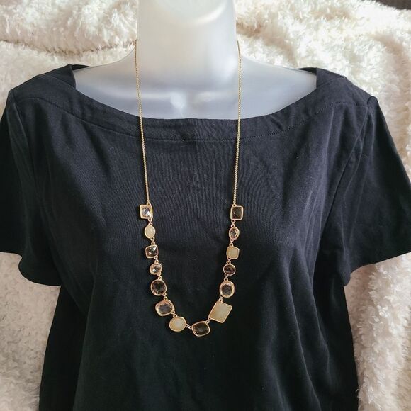 Kate Spade Gold Tone Long Rhinestone Necklace - Picture 1 of 4
